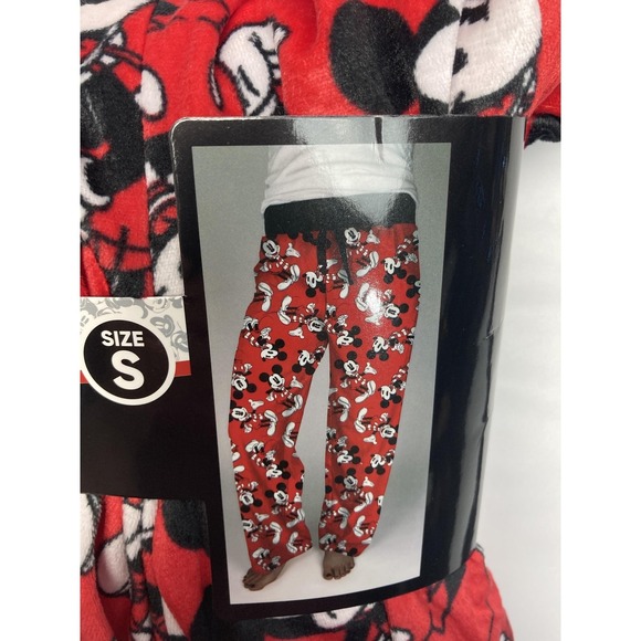NWT Disney Mickey Mouse Ladies' Red Fleece Sleep Pajama Pants Sz Small - Picture 2 of 5